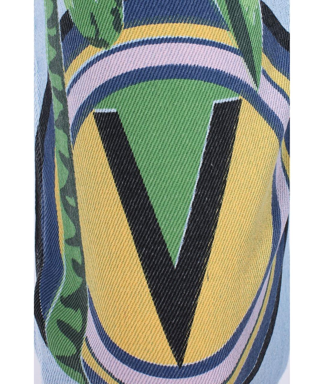 VERSUS VERSACE Голубые хлопковые прямые джинсы, фото 5