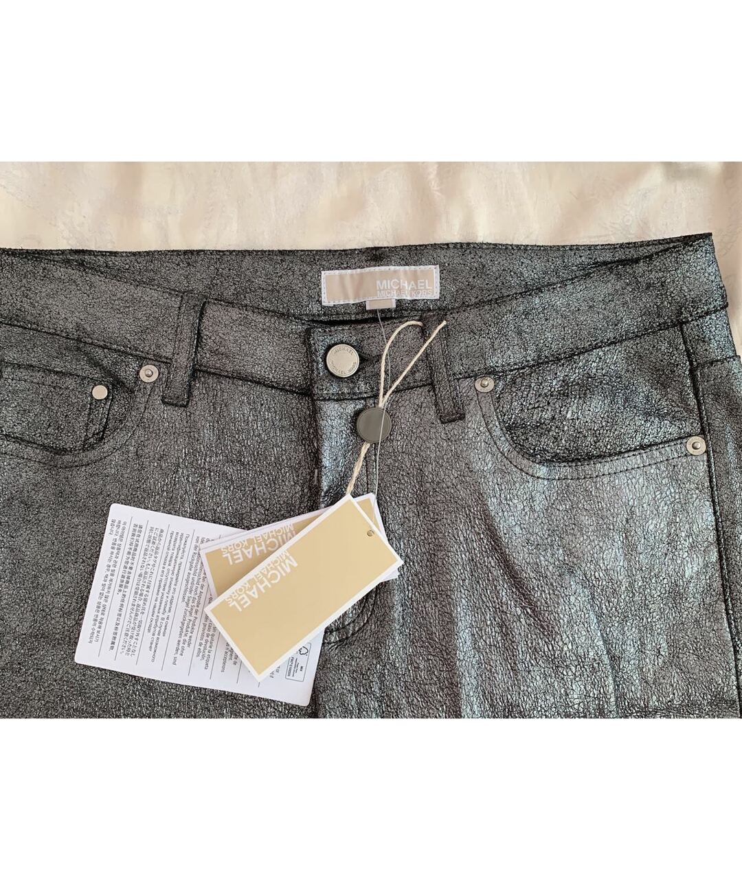 MICHAEL KORS Антрацитовые замшевые брюки узкие, фото 4