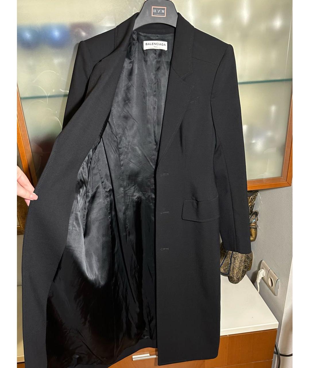 BALENCIAGA Черное шерстяное пальто, фото 4