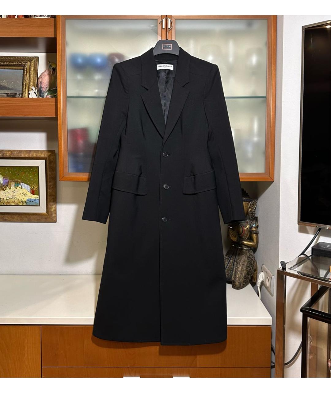 BALENCIAGA Черное шерстяное пальто, фото 8