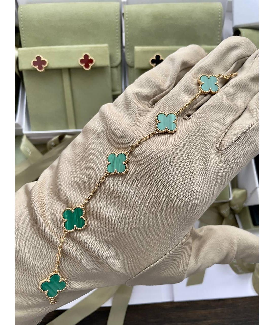VAN CLEEF & ARPELS Зеленый браслет из желтого золота, фото 3