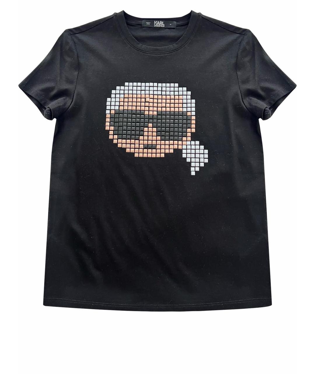 KARL LAGERFELD Черная хлопковая футболка, фото 1