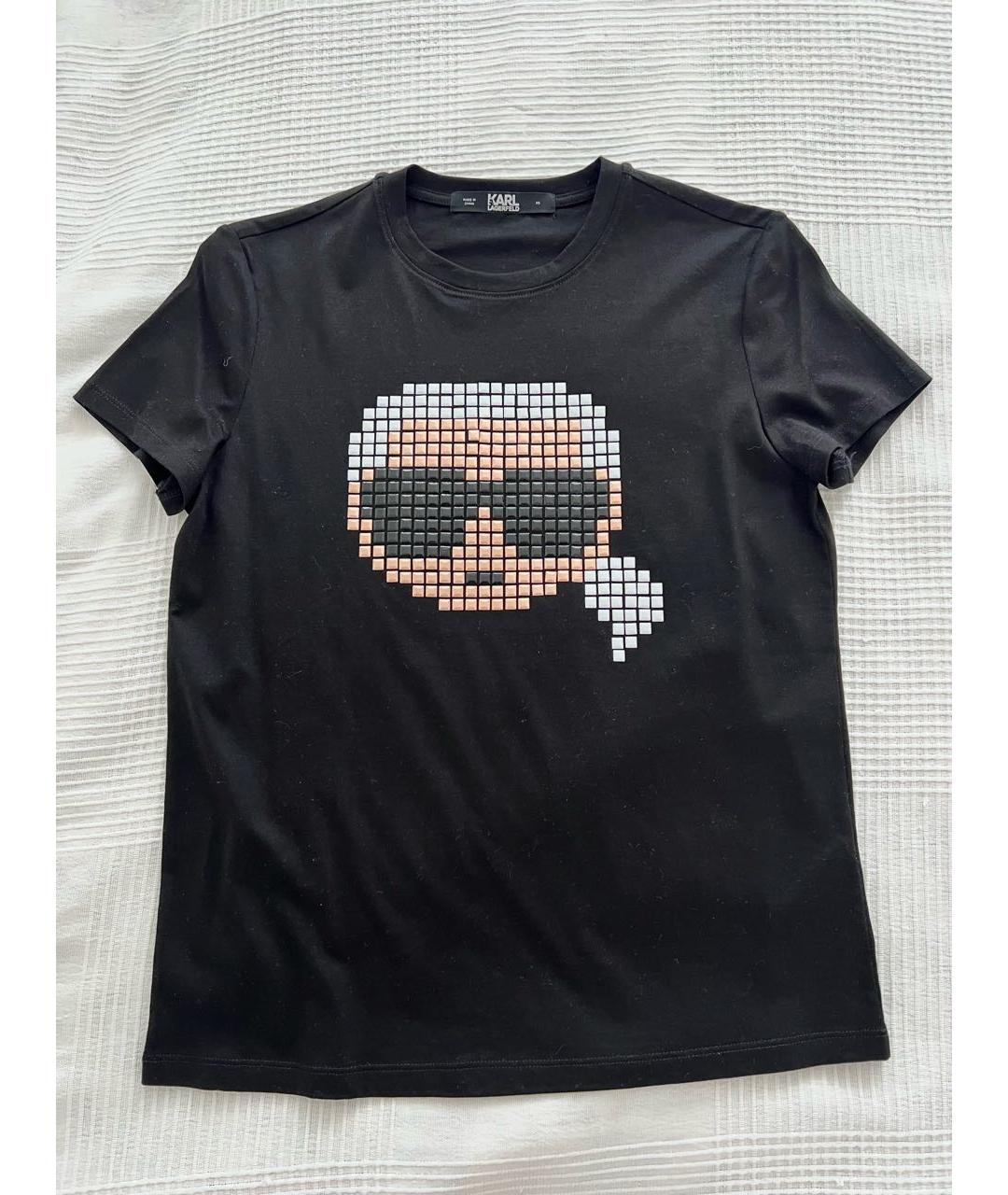 KARL LAGERFELD Черная хлопковая футболка, фото 3