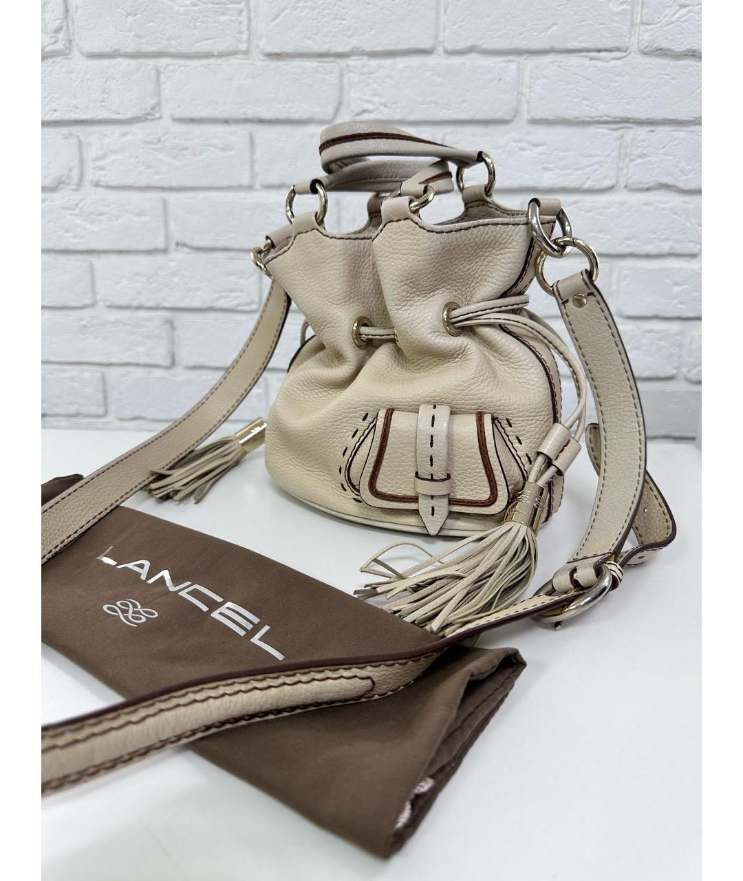 LANCEL Бежевая кожаная сумка тоут, фото 3