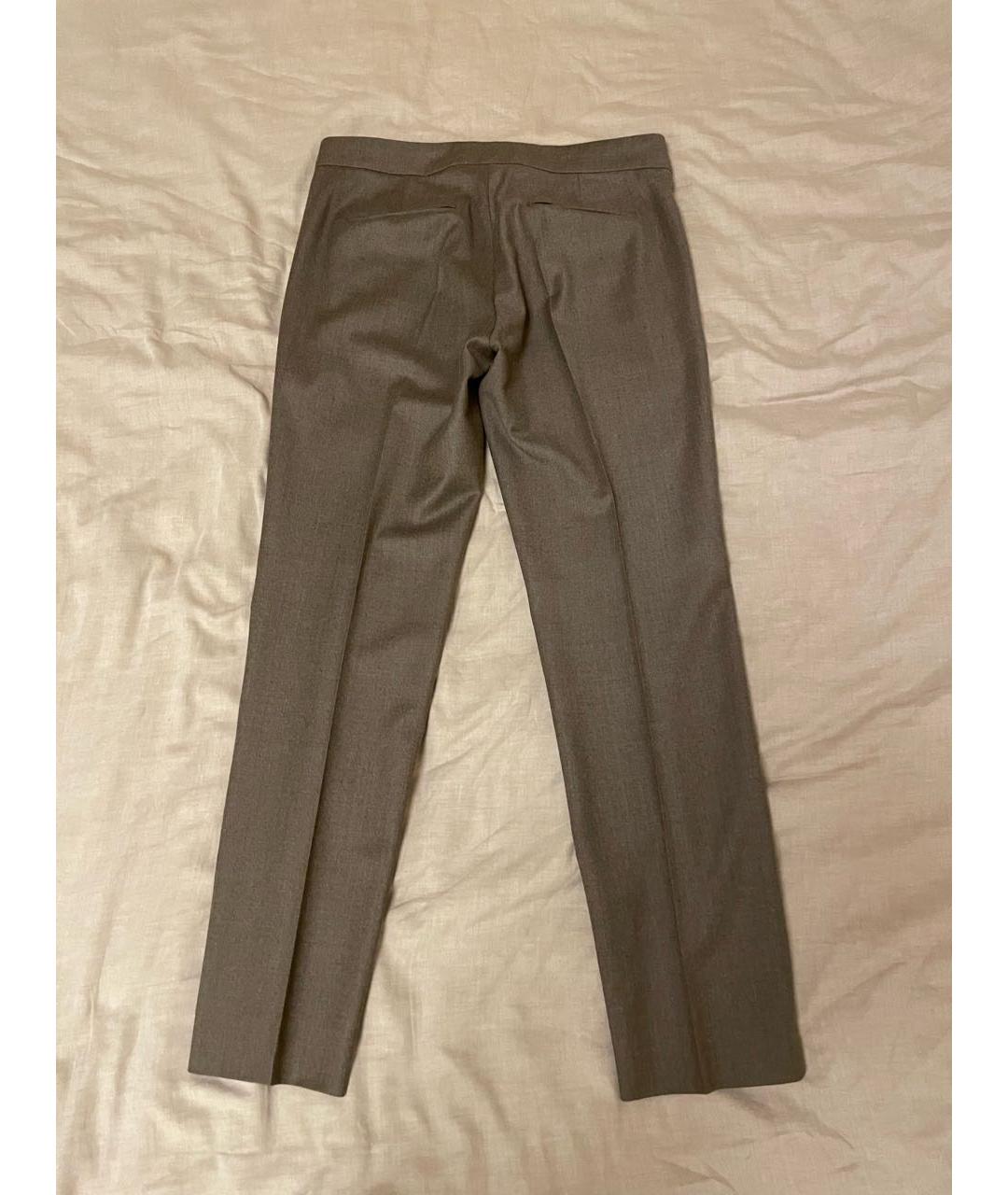 MAX MARA Коричневые шерстяные брюки узкие, фото 2