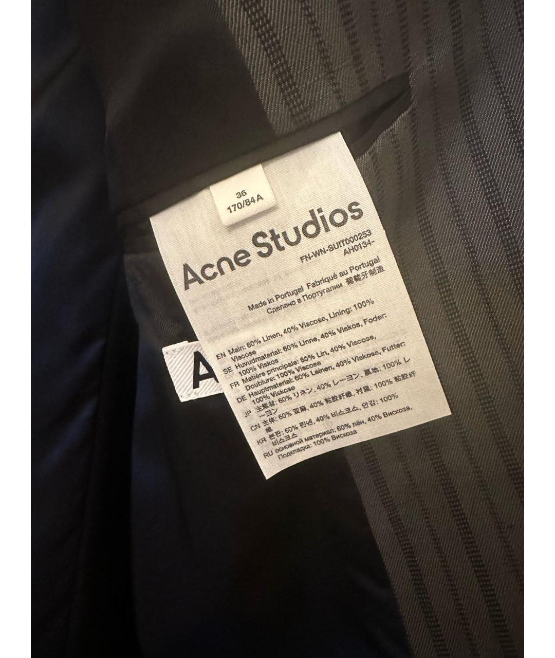 ACNE STUDIOS Серый льняной жакет/пиджак, фото 4