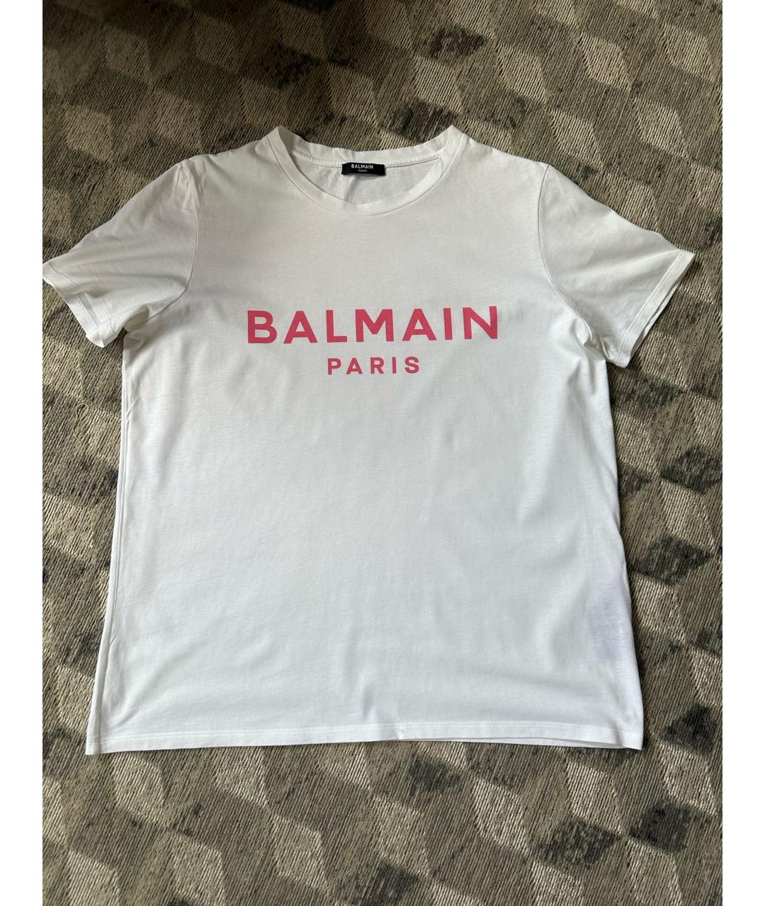 BALMAIN Белая хлопковая футболка, фото 7