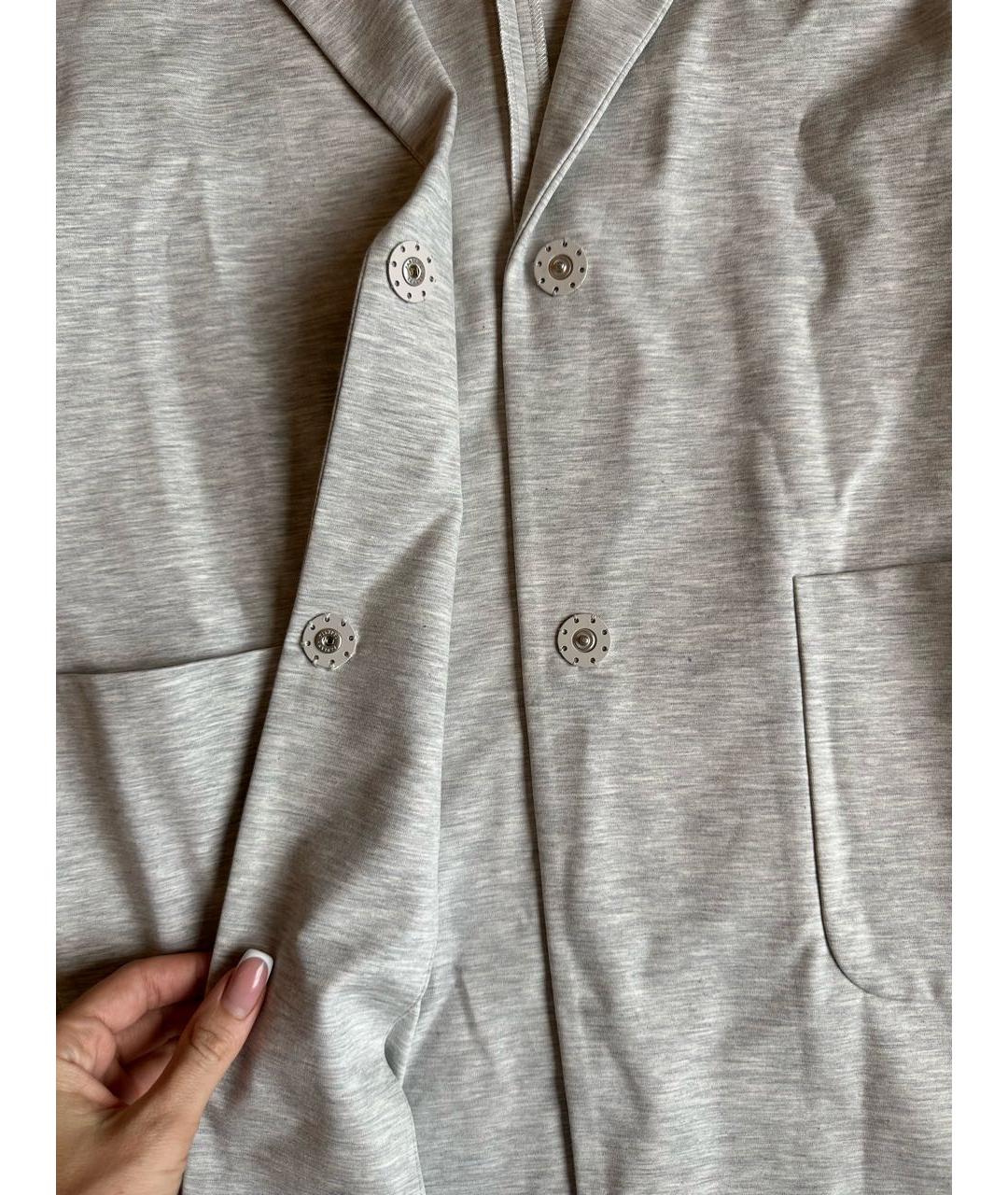 FABIANA FILIPPI Серый хлопко-эластановый жакет/пиджак, фото 5