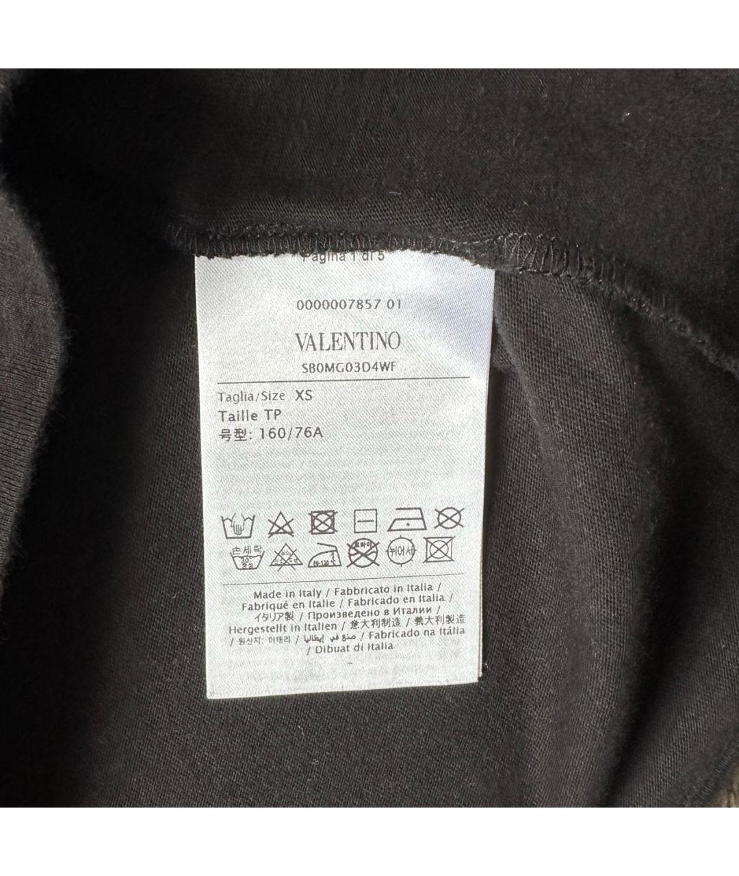 VALENTINO Черная хлопковая футболка, фото 3