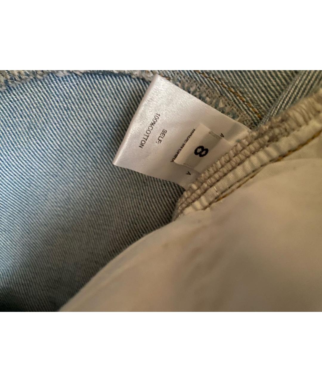 AREA Голубые хлопковые прямые джинсы, фото 5