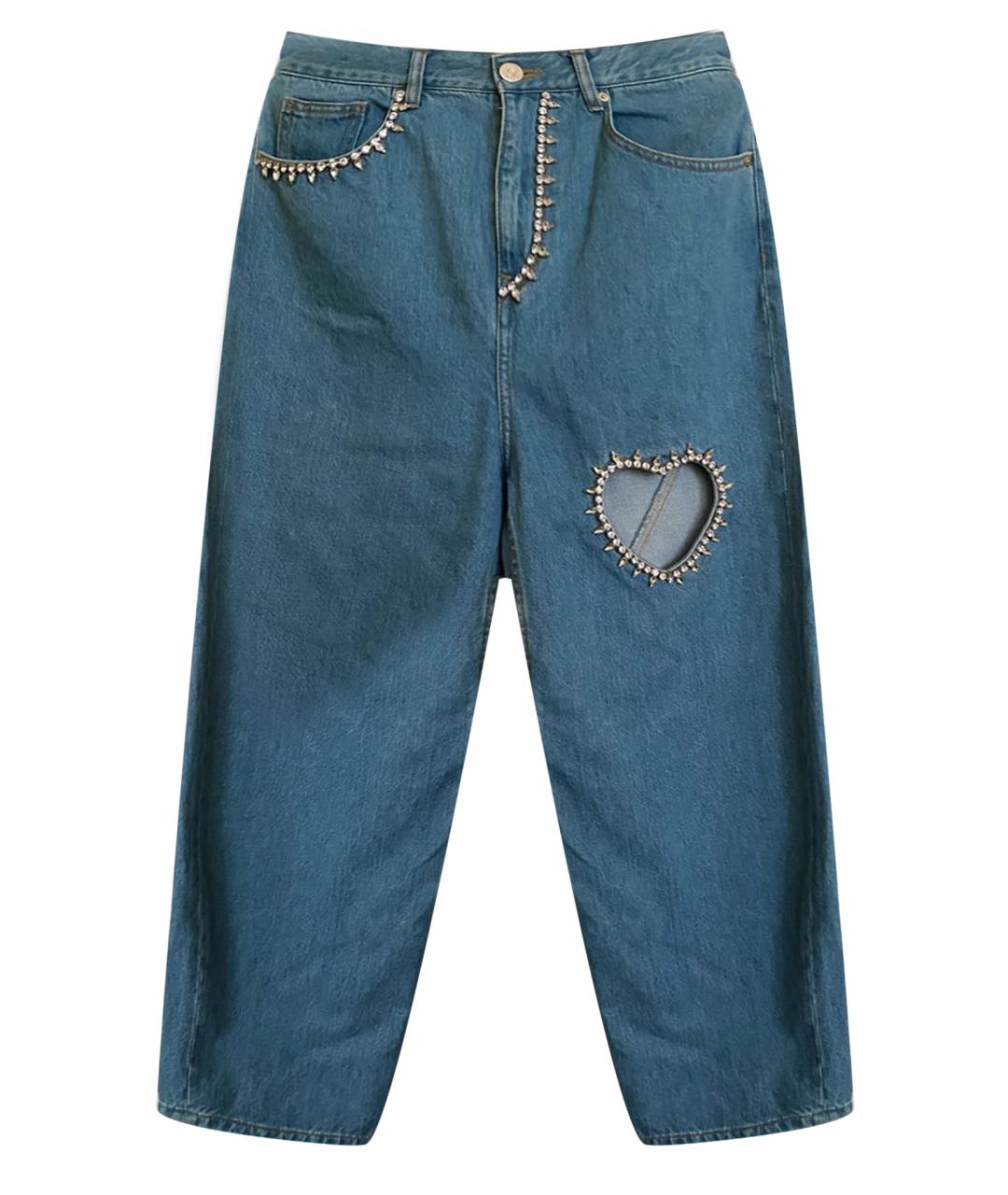 AREA Голубые хлопковые прямые джинсы, фото 1