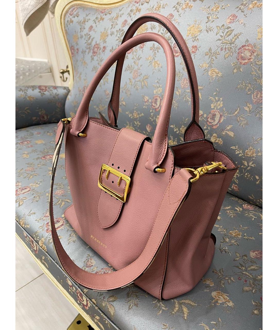 Burberry medium buckle outlet tote pink