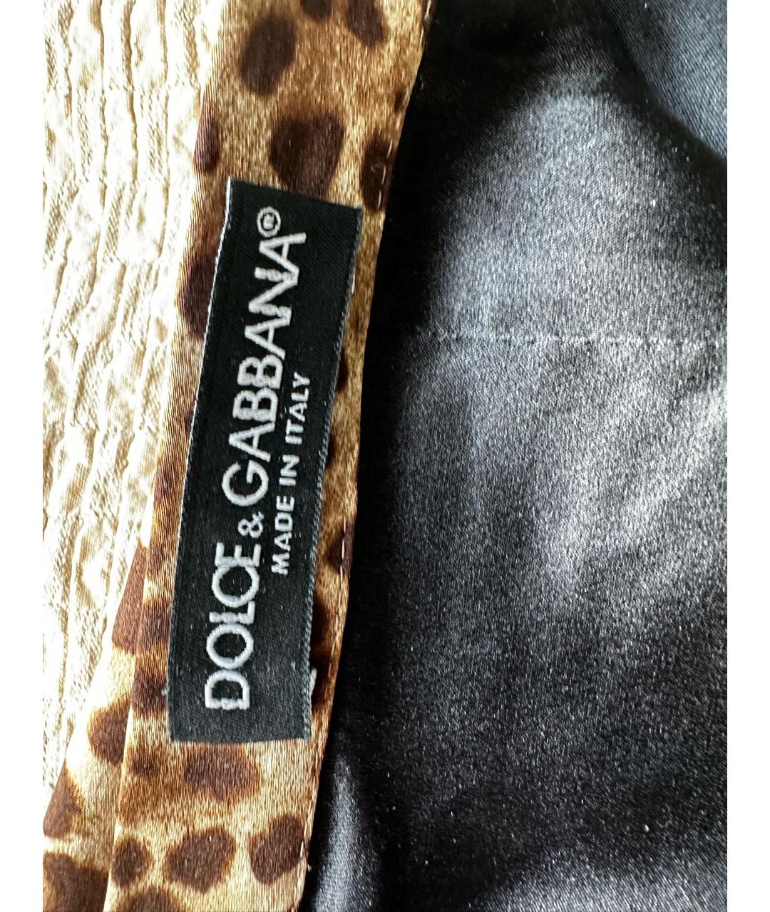 DOLCE&GABBANA Коричневая шелковая юбка миди, фото 3