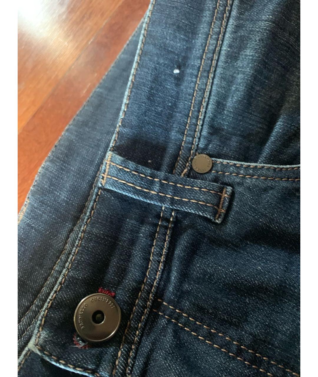 BRUNELLO CUCINELLI Синие хлопко-эластановые джинсы слим, фото 3