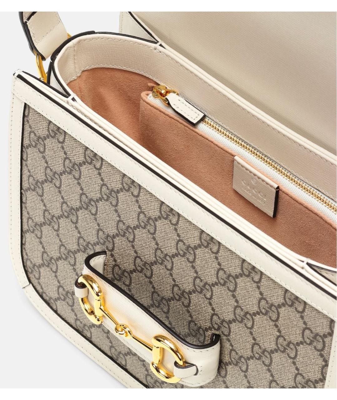 GUCCI Белая кожаная сумка с короткими ручками, фото 2