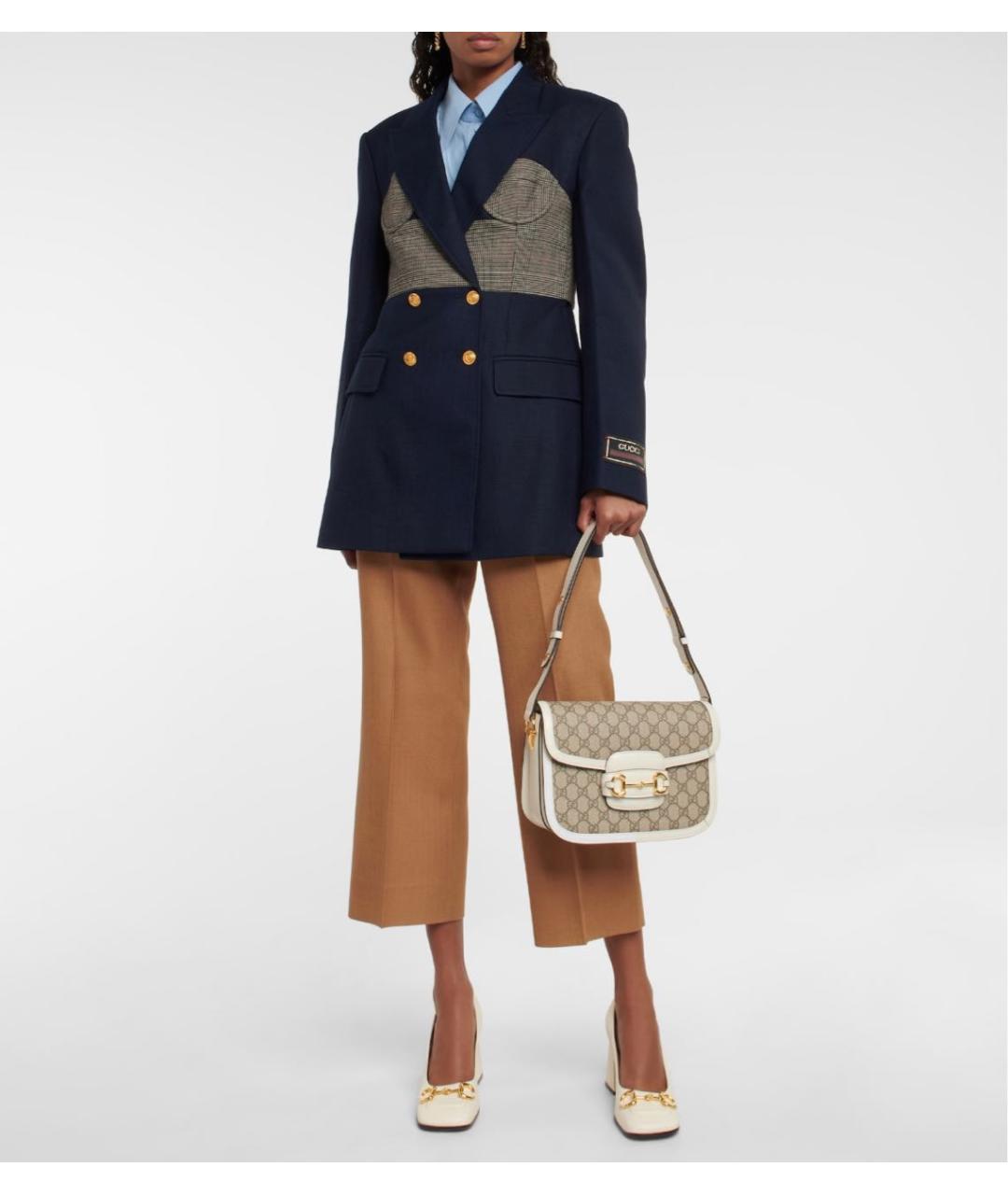 GUCCI Белая кожаная сумка с короткими ручками, фото 4