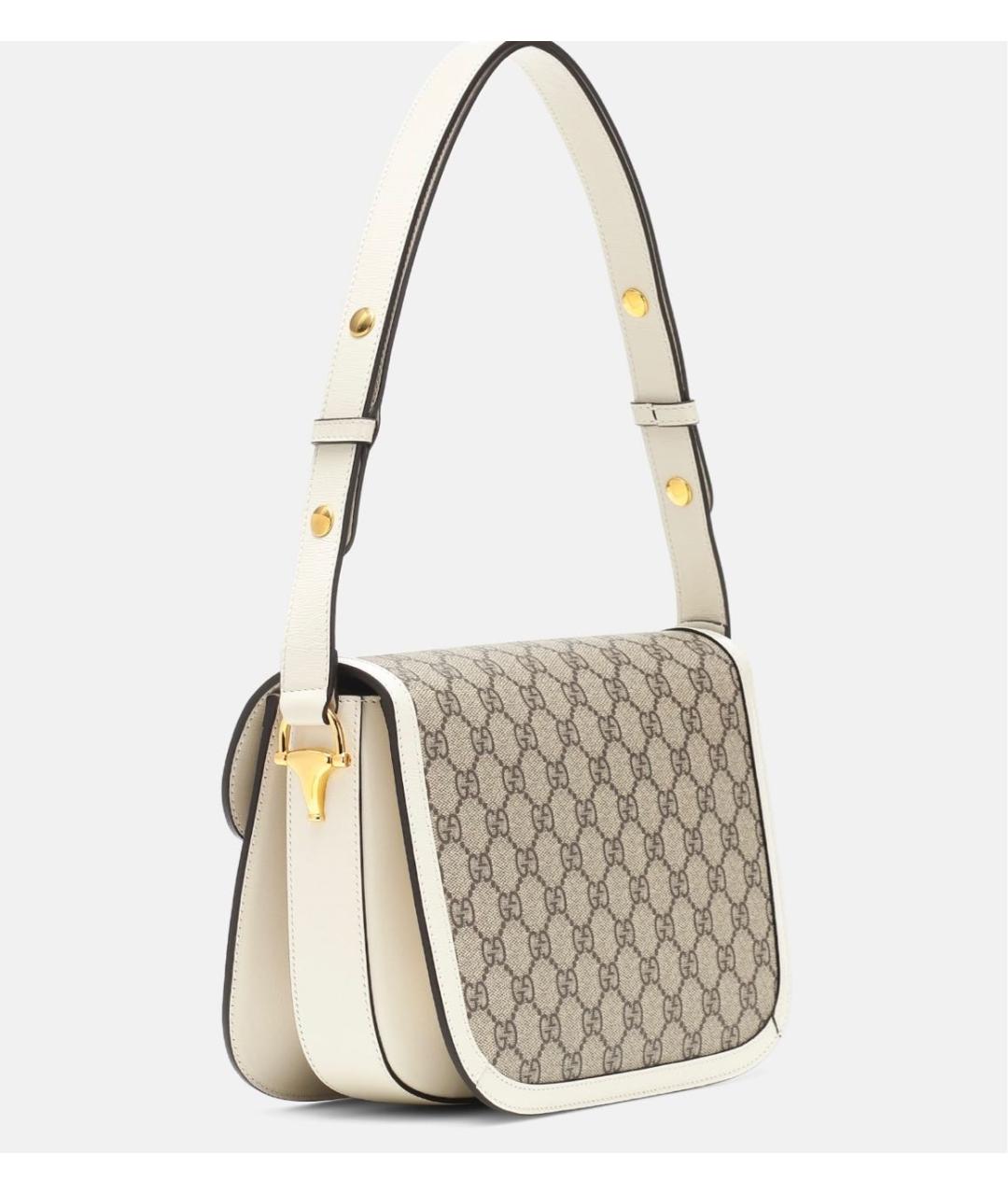 GUCCI Белая кожаная сумка с короткими ручками, фото 3