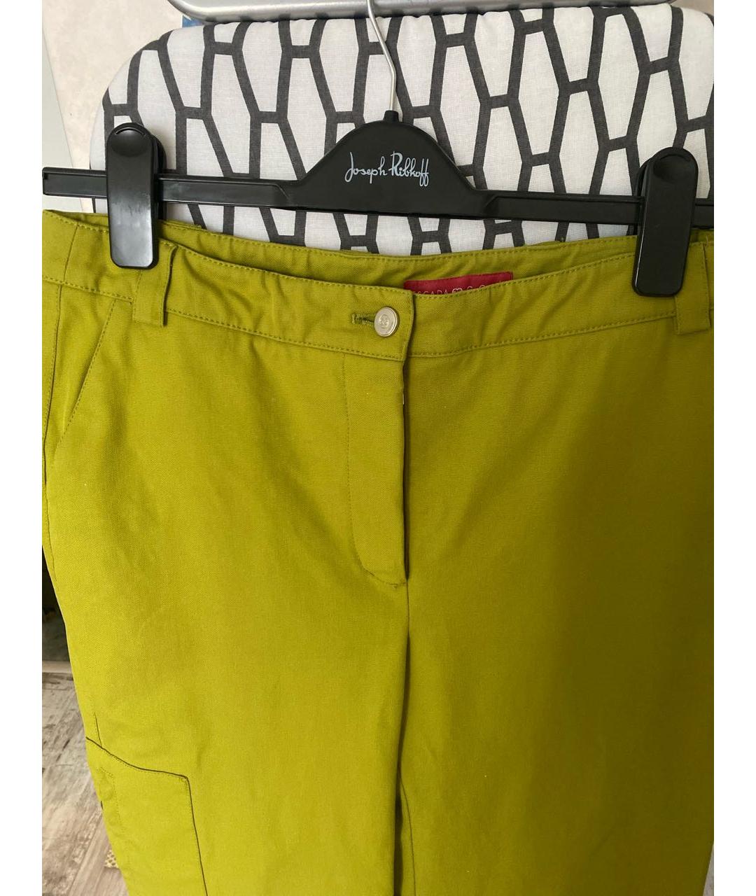 ESCADA Зеленые хлопковые прямые брюки, фото 3