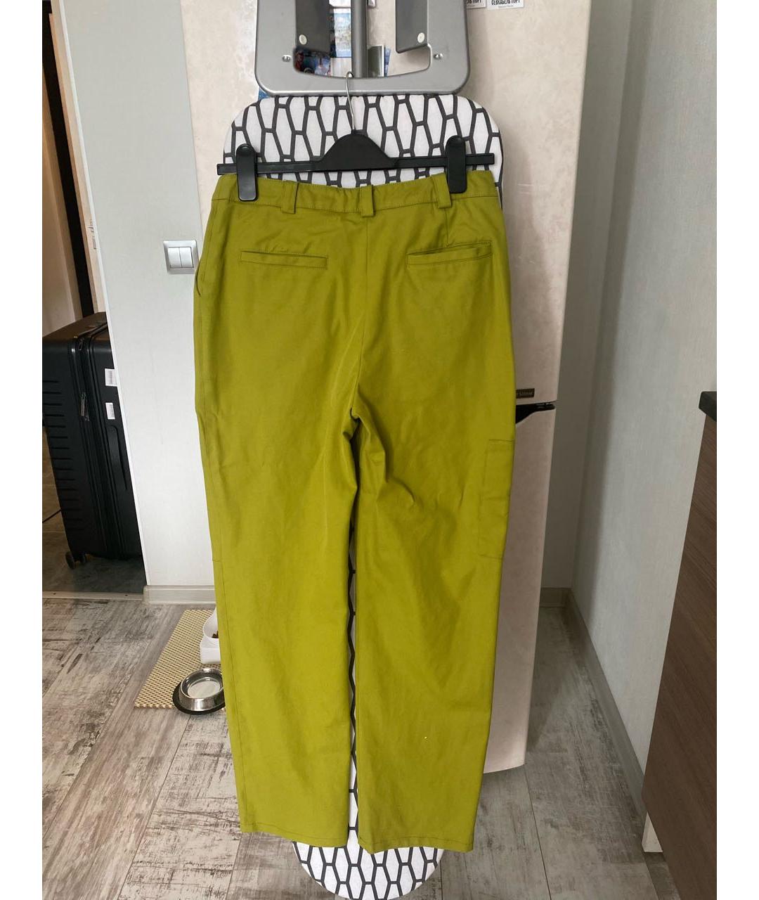 ESCADA Зеленые хлопковые прямые брюки, фото 2