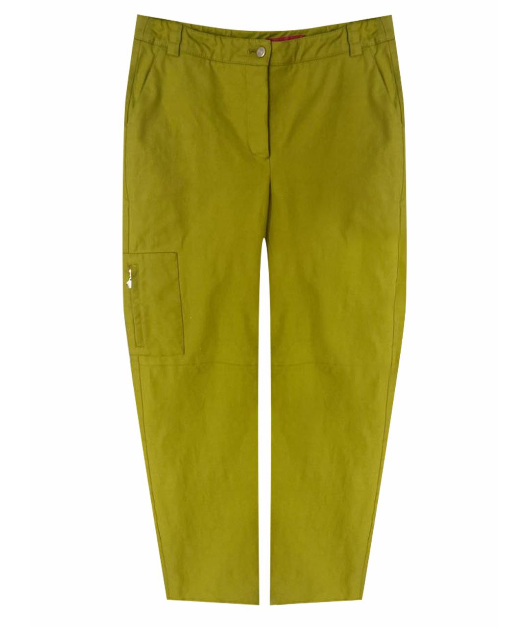 ESCADA Зеленые хлопковые прямые брюки, фото 1