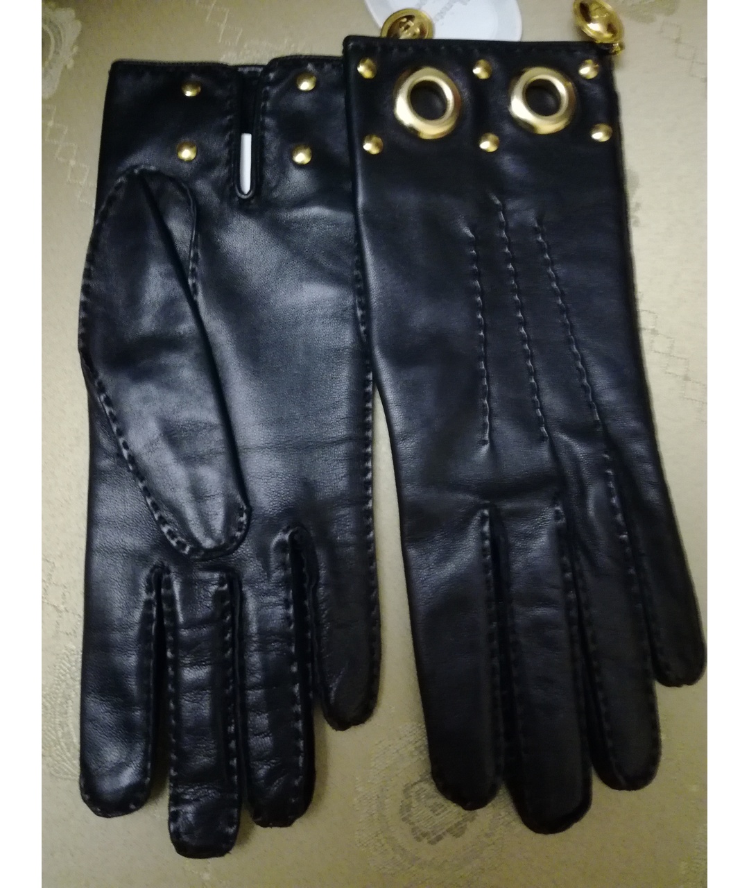 DIOR HOMME Черные кожаные перчатки, фото 2