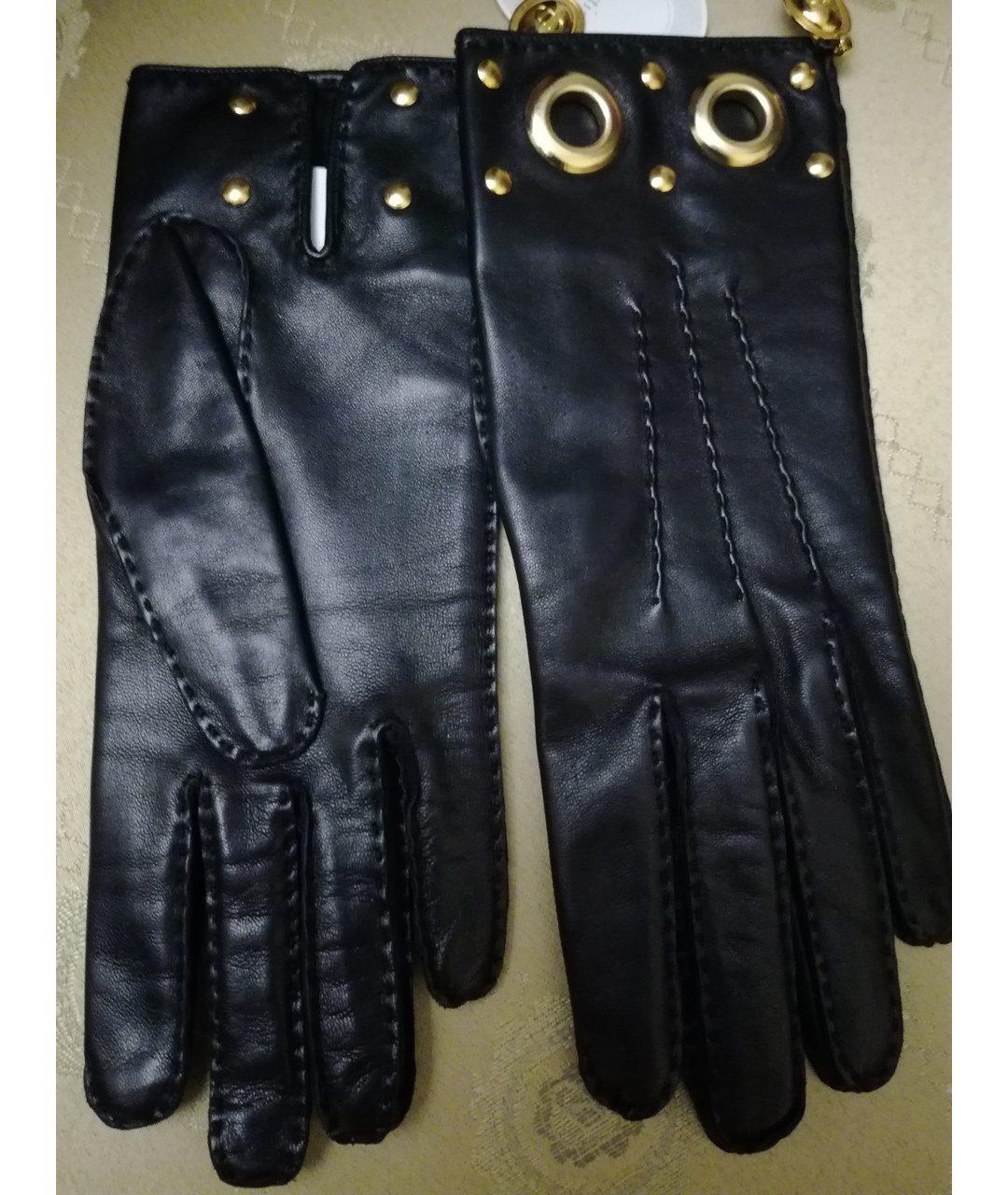 DIOR HOMME Черные кожаные перчатки, фото 5