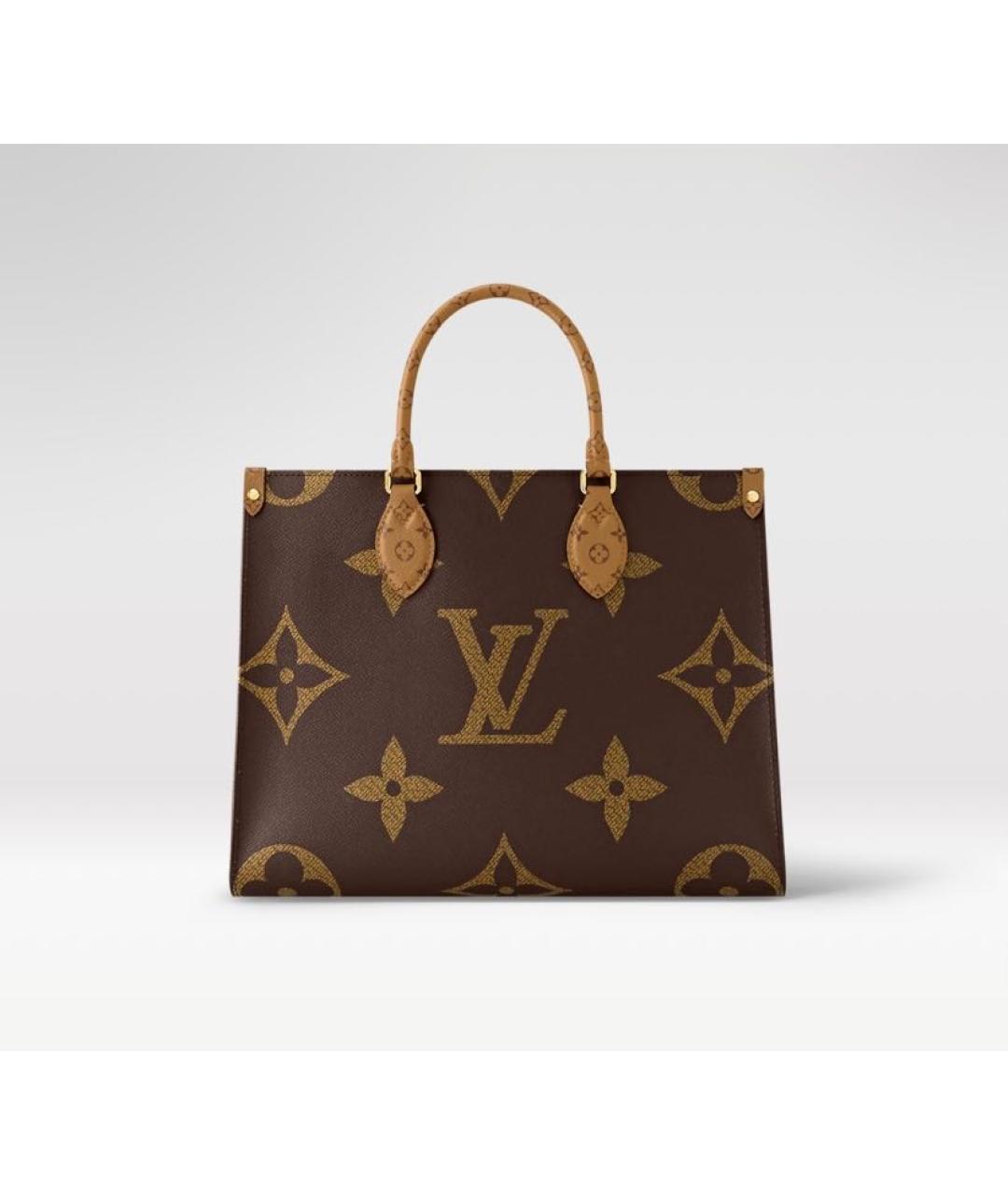 LOUIS VUITTON Коричневая кожаная сумка с короткими ручками, фото 1