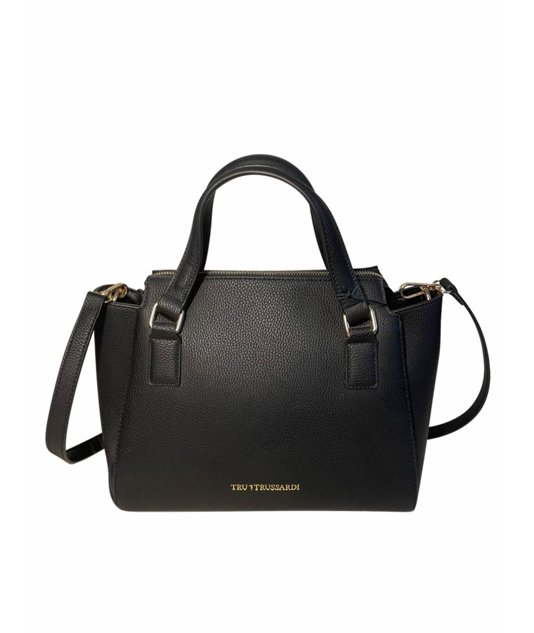 TRUSSARDI Черная кожаная сумка через плечо, фото 1
