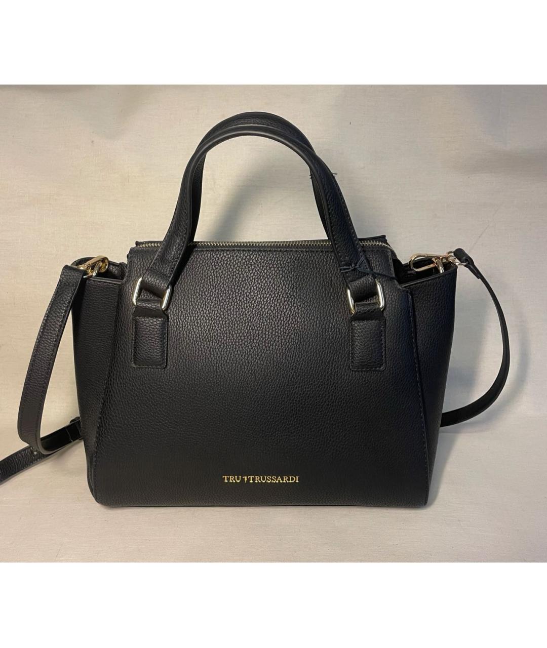 TRUSSARDI Черная кожаная сумка через плечо, фото 9