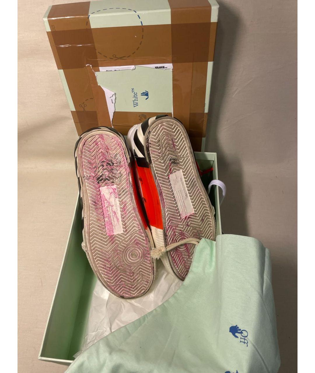 OFF-WHITE Белые текстильные кеды, фото 7