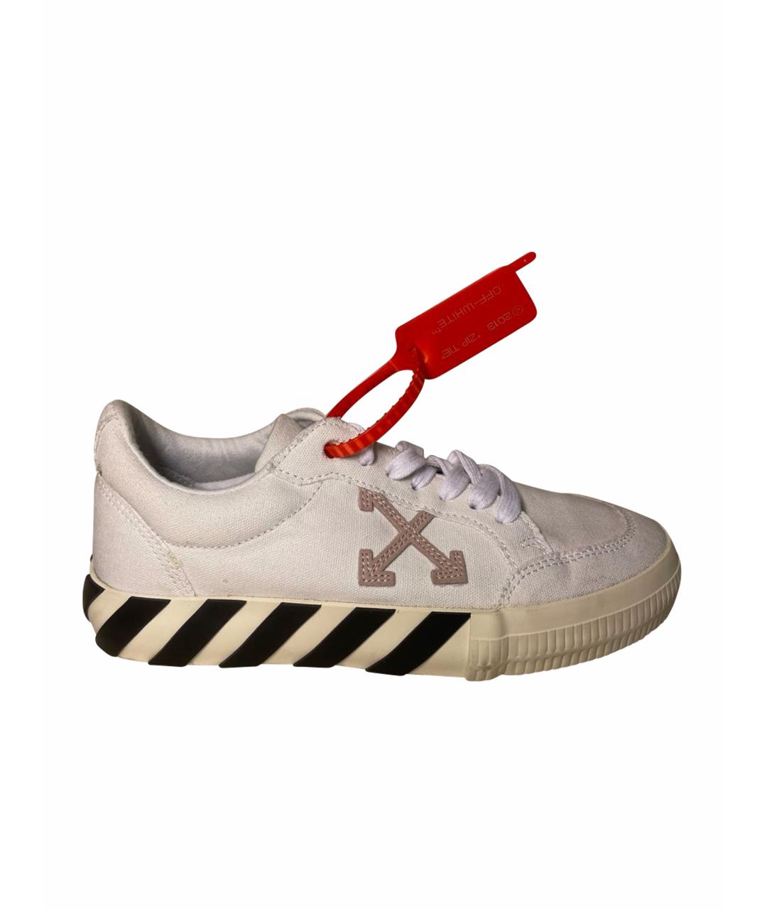 OFF-WHITE Белые текстильные кеды, фото 1