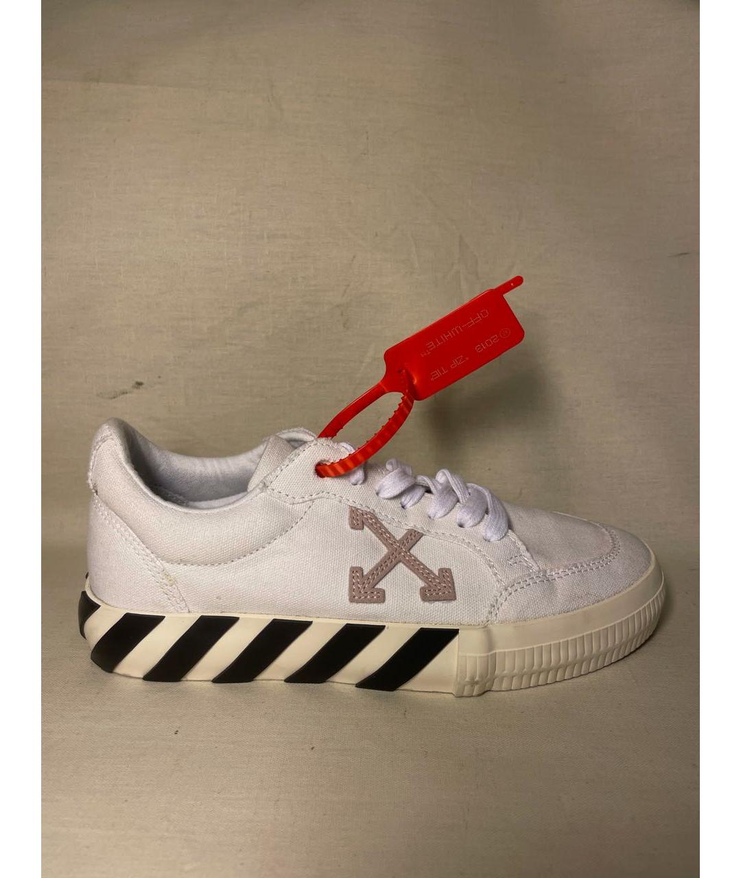 OFF-WHITE Белые текстильные кеды, фото 9