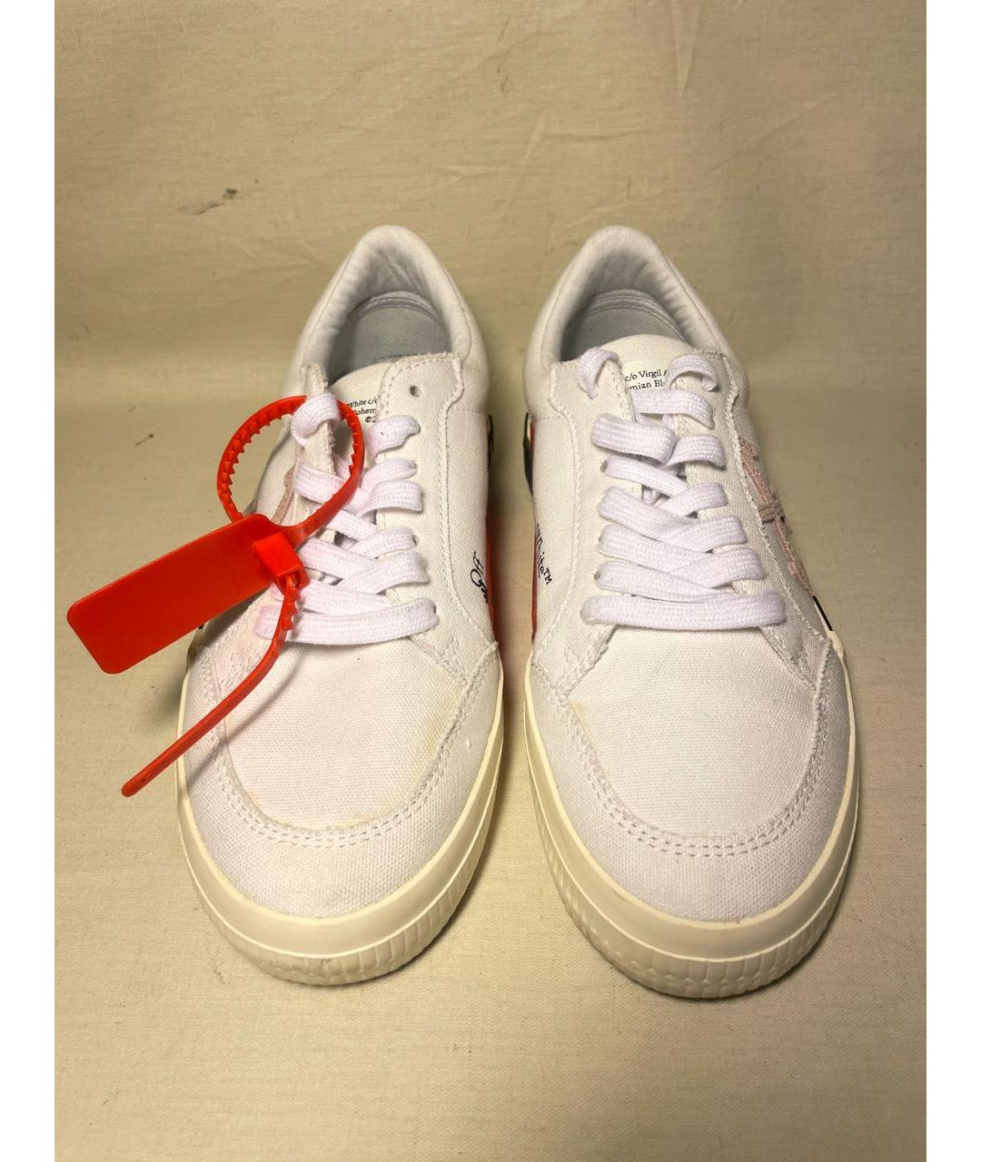 OFF-WHITE Белые текстильные кеды, фото 2