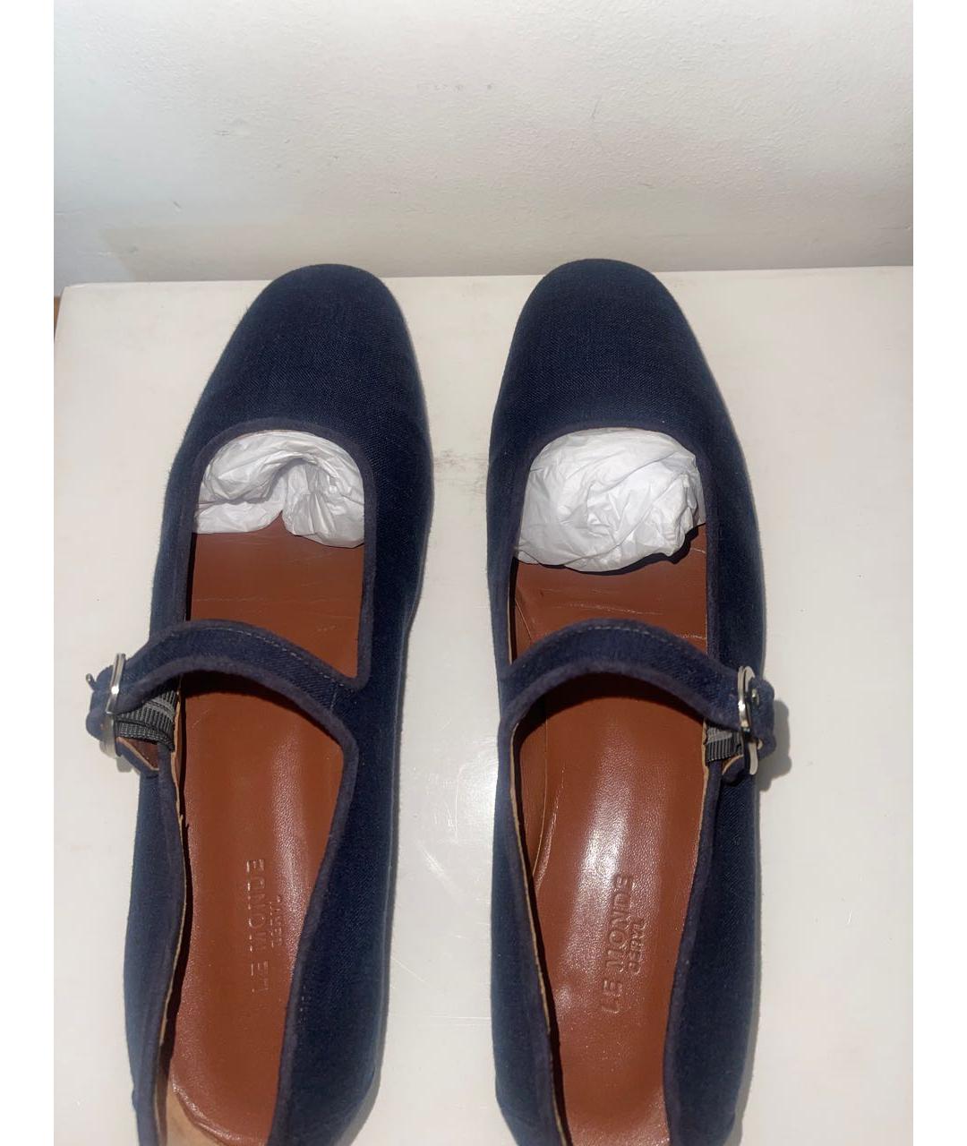 Le Monde Beryl Темно-синие текстильные балетки, фото 5