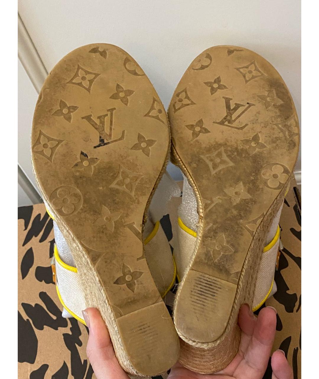LOUIS VUITTON Белые босоножки, фото 5