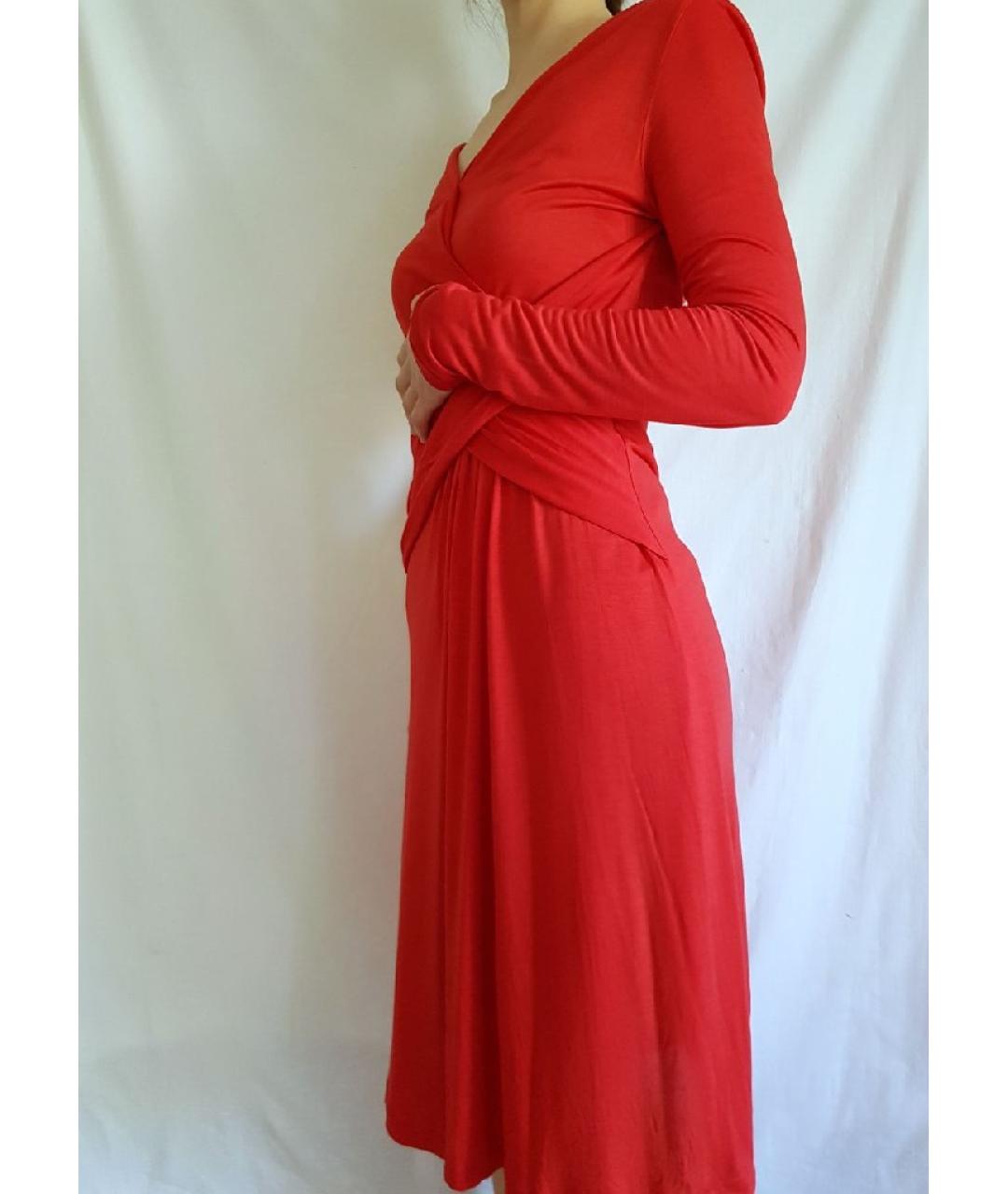 VERSACE COLLECTION Красное вискозное повседневное платье, фото 6