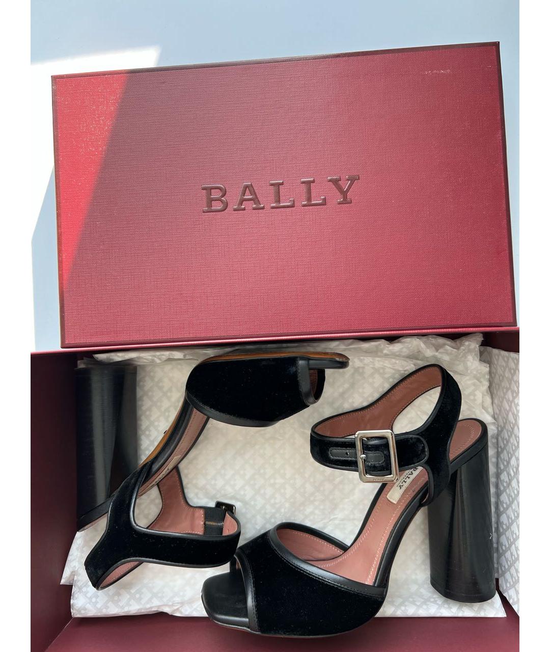 BALLY Черные кожаные босоножки, фото 6