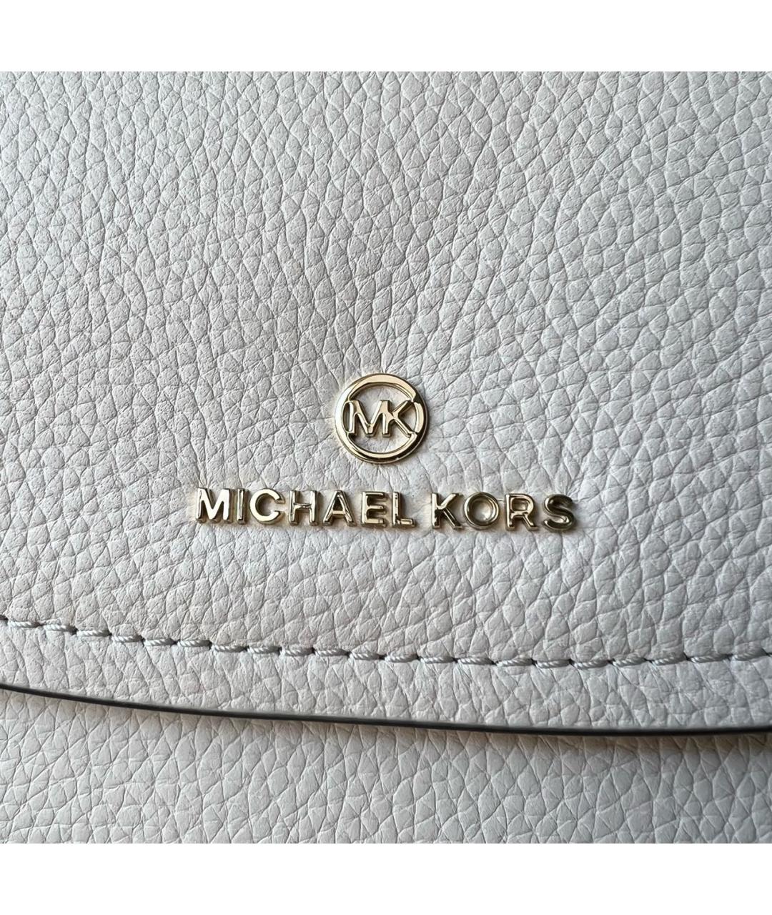 MICHAEL KORS Бежевая кожаная сумка через плечо, фото 5