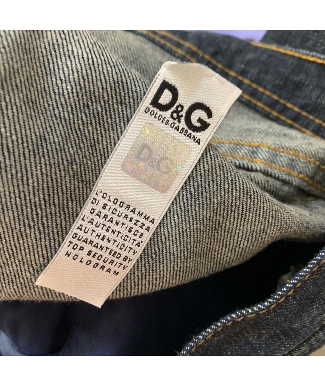 DOLCE & GABBANA VINTAGE Темно-синие хлопковые прямые джинсы, фото 6