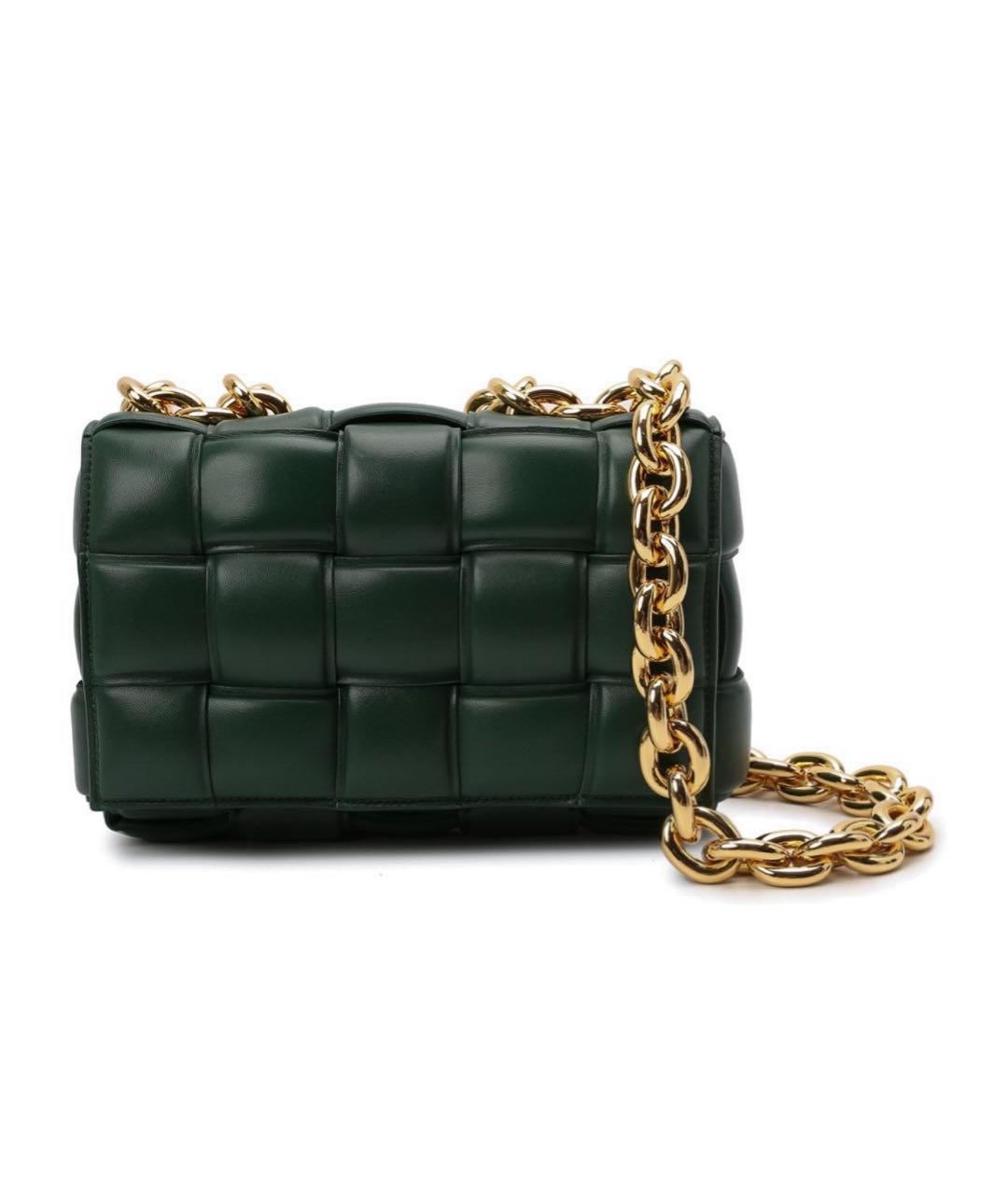 BOTTEGA VENETA Зеленая кожаная сумка через плечо, фото 2