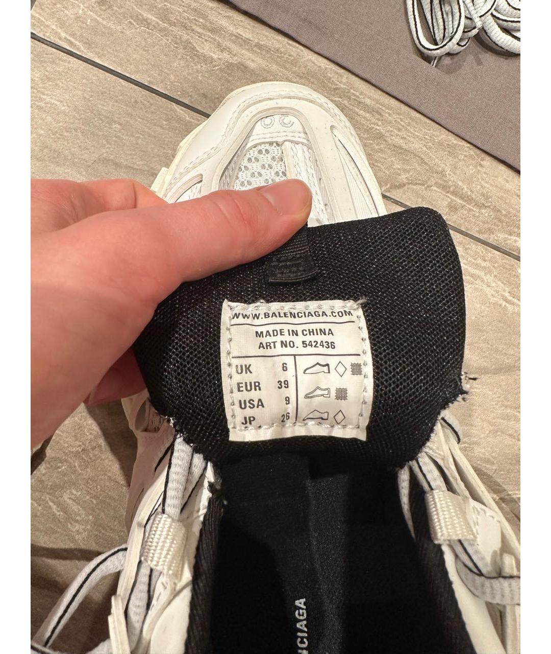 BALENCIAGA Белые кожаные кроссовки, фото 6