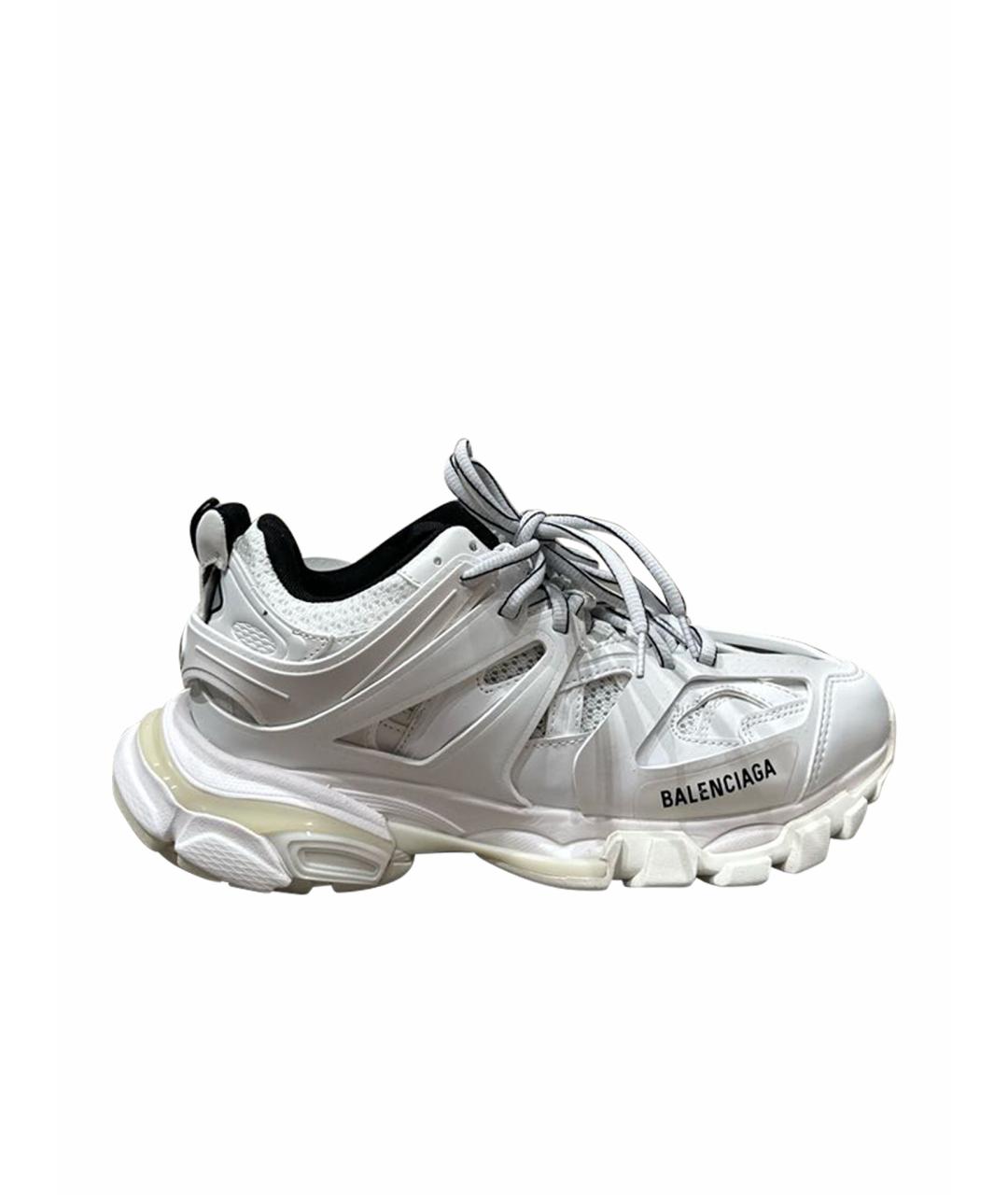 BALENCIAGA Белые кожаные кроссовки, фото 1