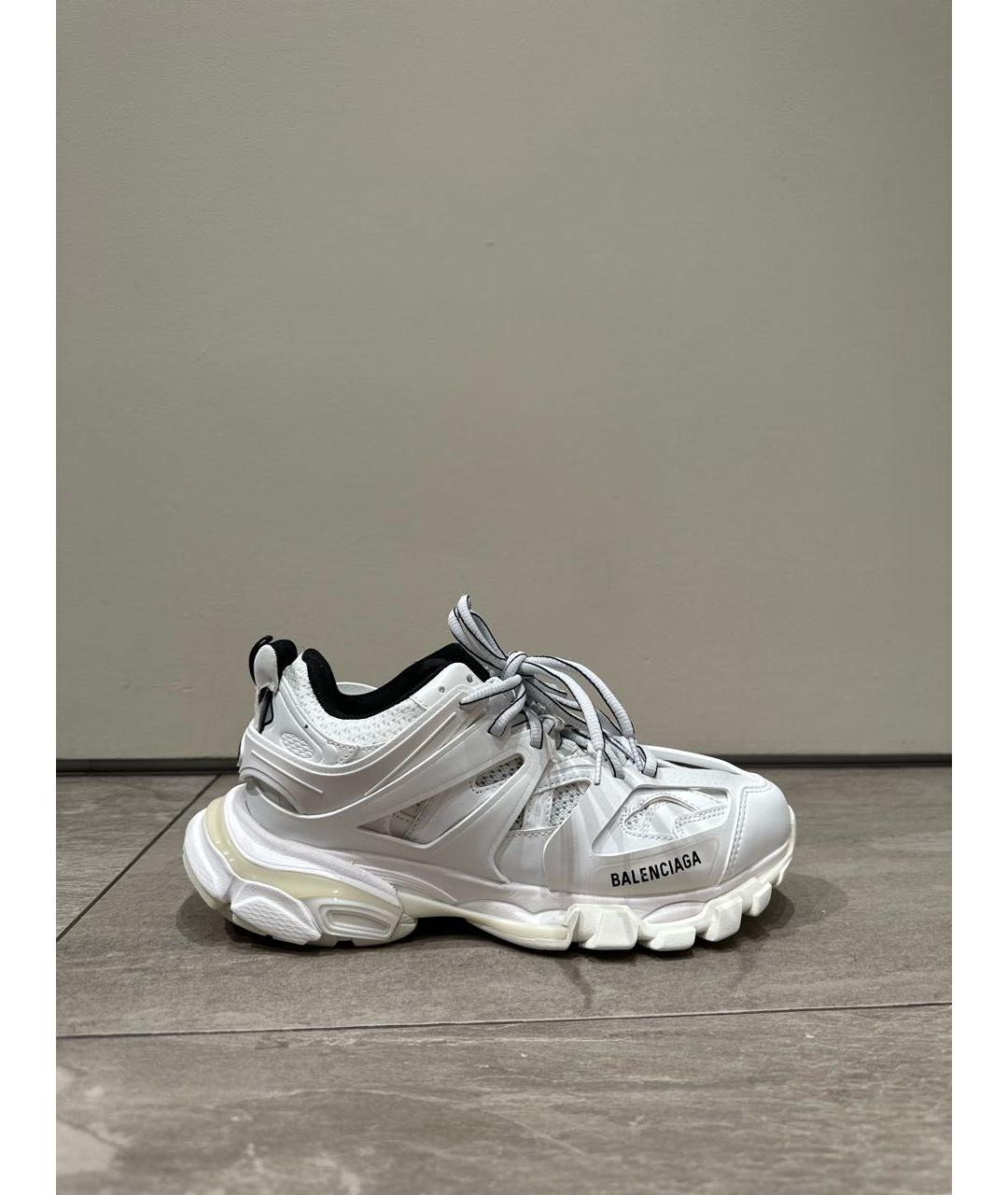 BALENCIAGA Белые кожаные кроссовки, фото 9