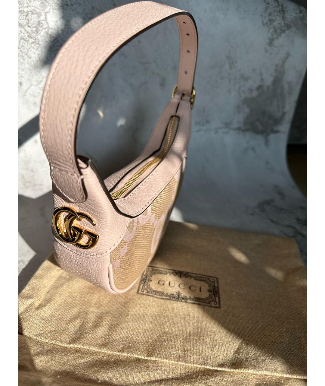 GUCCI Розовая хлопковая сумка с короткими ручками, фото 4