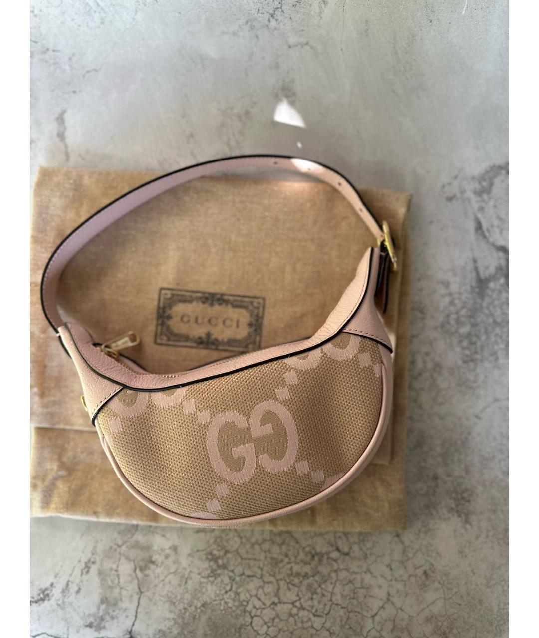 GUCCI Розовая хлопковая сумка с короткими ручками, фото 3