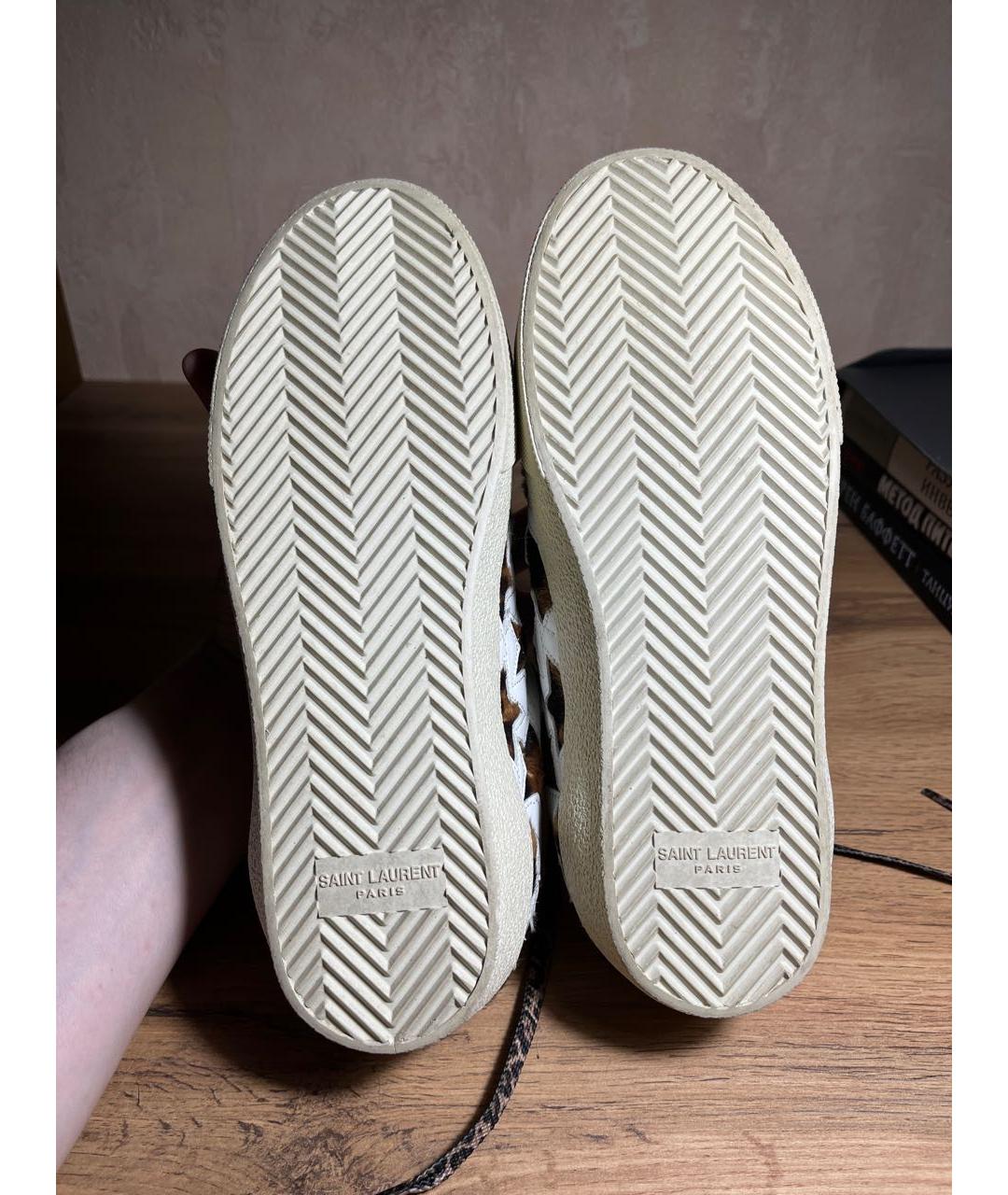 SAINT LAURENT Белые кожаные кеды, фото 7