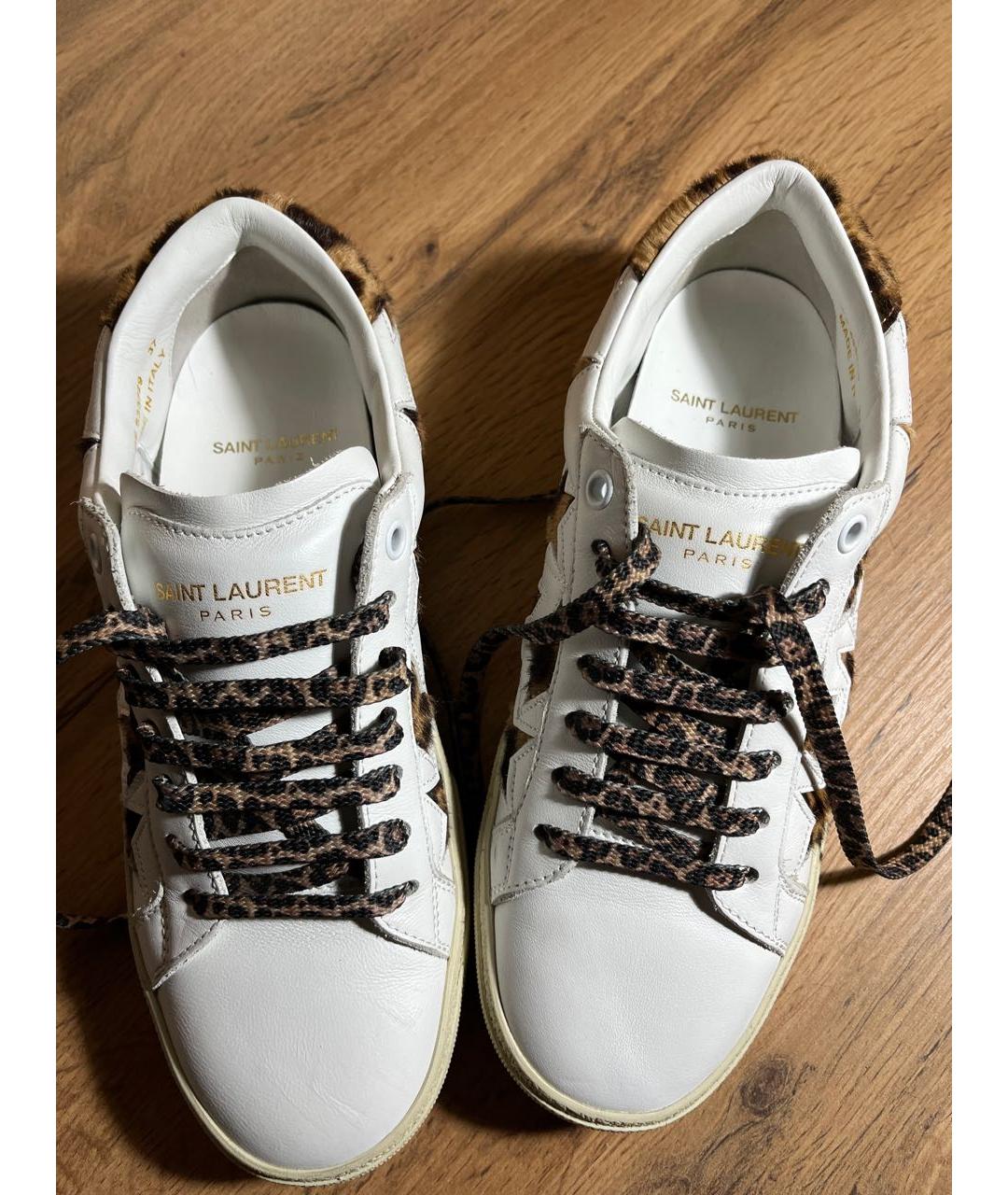 SAINT LAURENT Белые кожаные кеды, фото 4