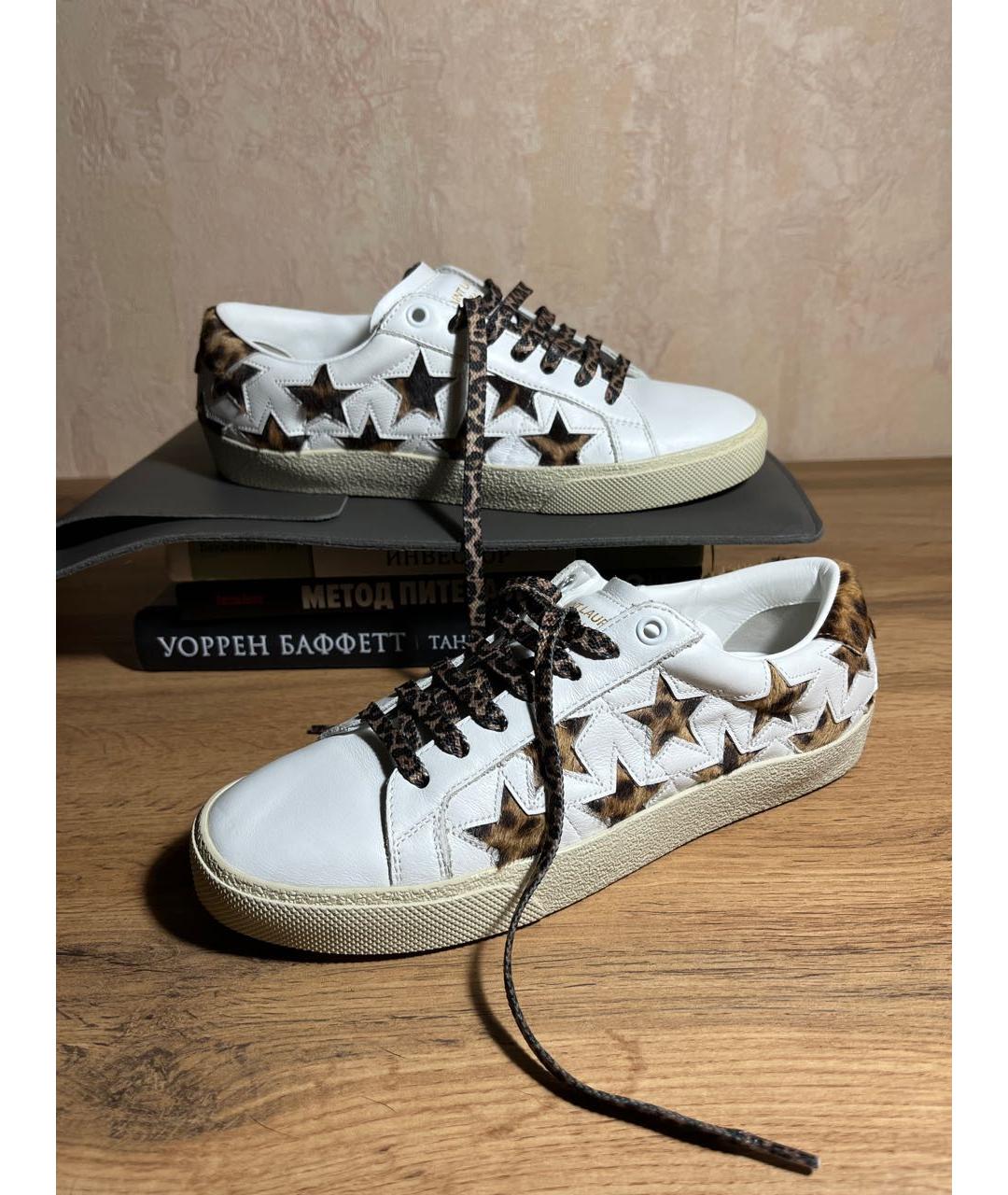 SAINT LAURENT Белые кожаные кеды, фото 8