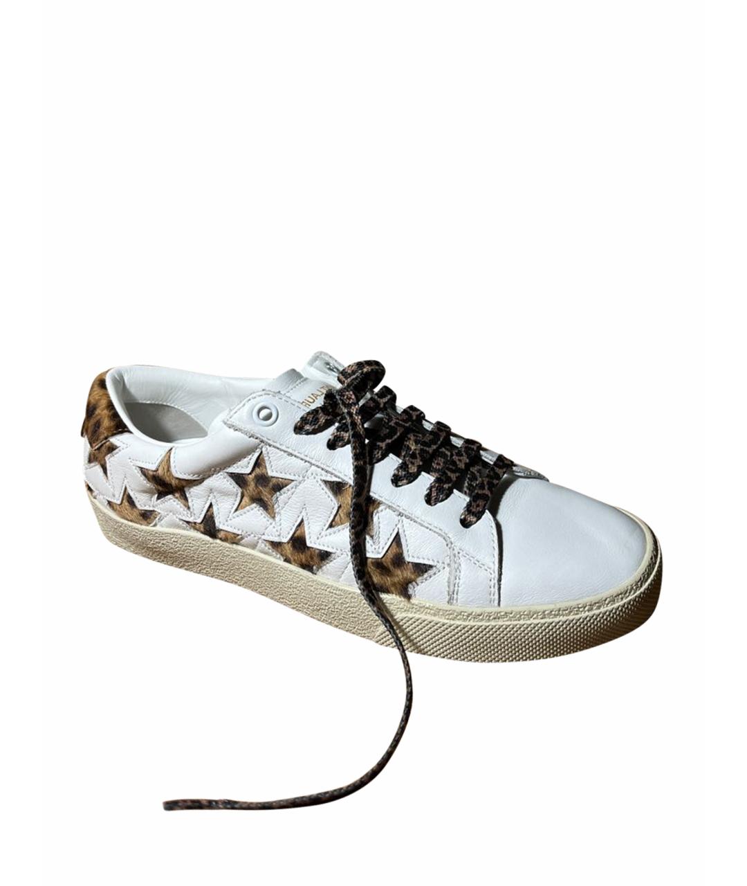 SAINT LAURENT Белые кожаные кеды, фото 1