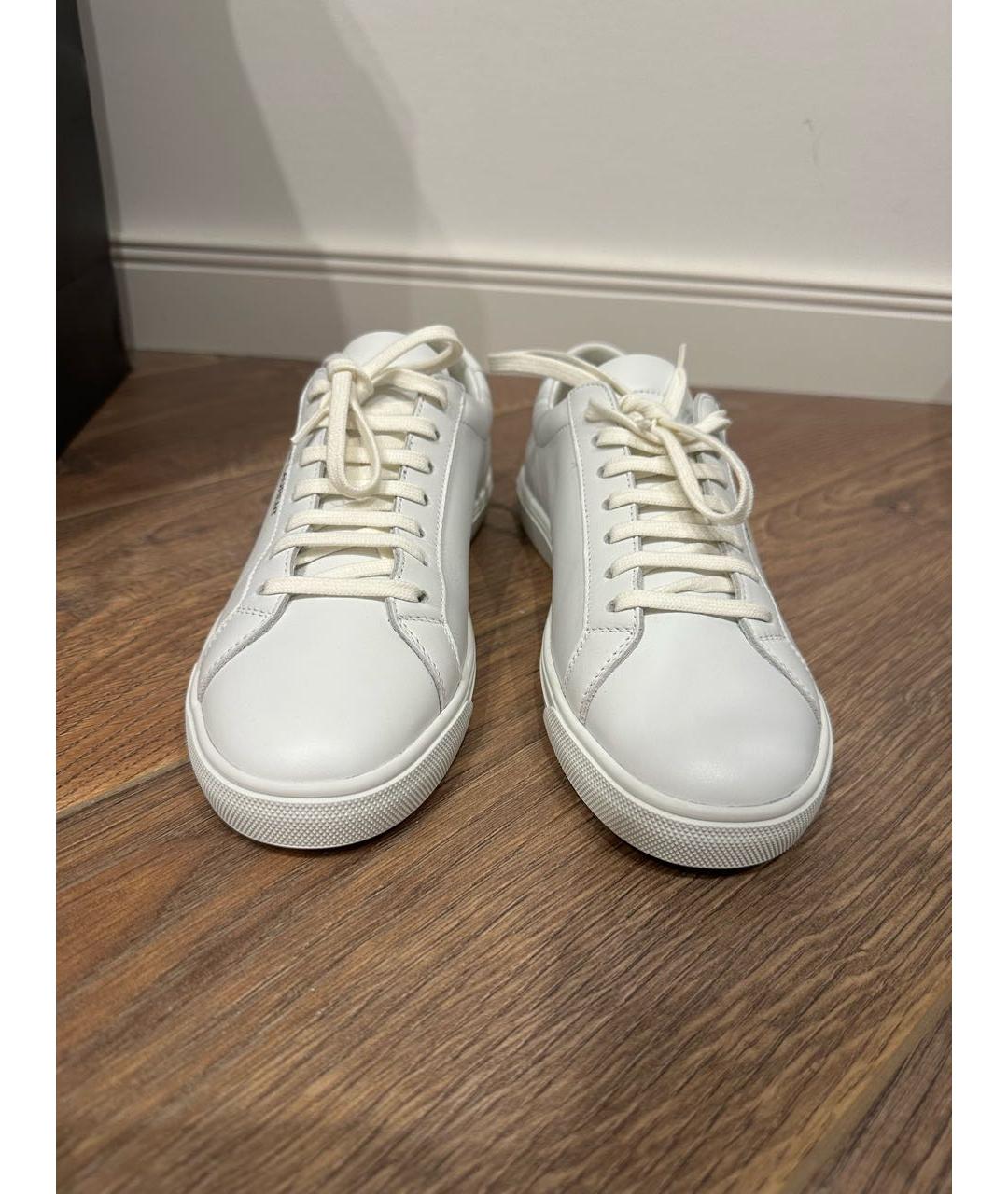 SAINT LAURENT Белые кожаные кеды, фото 2